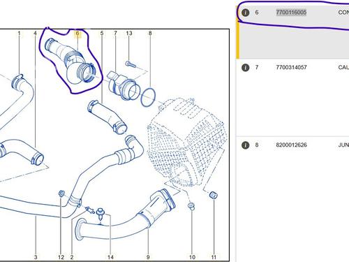 Pipe RENAULT LAGUNA II (BG0/1_) 1.9 dCi (BG08, BG0G) | BP27929581M125 