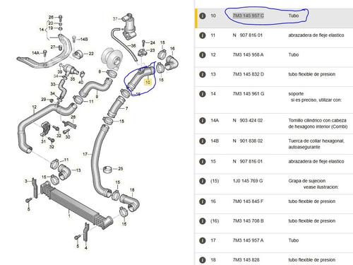 Pipe SEAT ALHAMBRA (7V8, 7V9) 1.9 TDI | BP22184268M125 