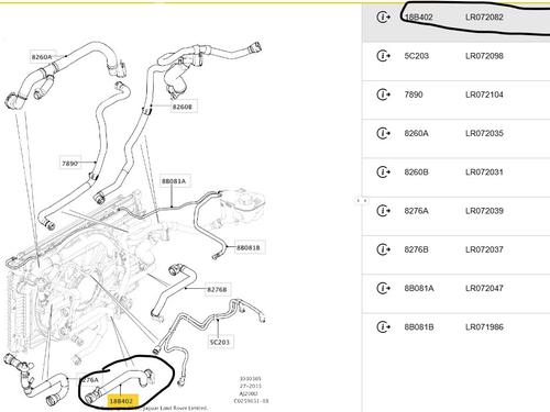 Pipe LAND ROVER RANGE ROVER EVOQUE (L538) 2.0 D 4x4 | BP33557330M125 - Image 2