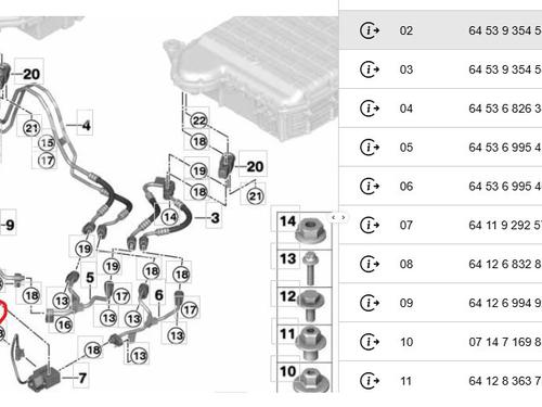 AC pipe BMW X5 (G05, F95) xDrive 45 e Plug-in Hybrid | BP33042135M126 - Image 5