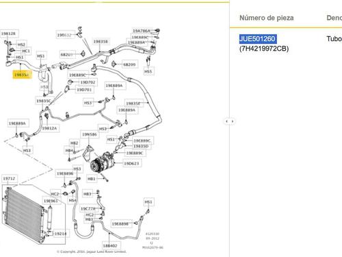 Tubo aria condizionata LAND ROVER RANGE ROVER III (L322) 3.6 D 4x4 (272 hp) 32404779