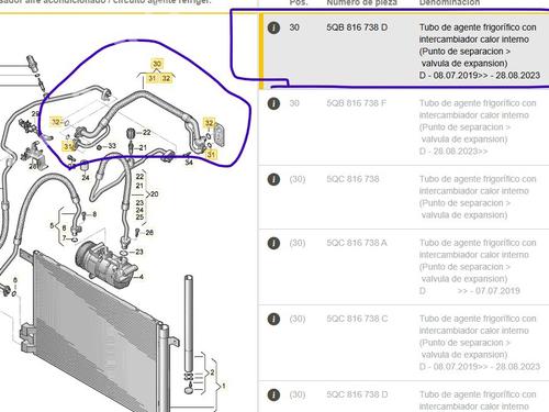 Tuyau de climatisation VW TIGUAN (AD1, AX1) 1.5 TSI | BP30053030M126 