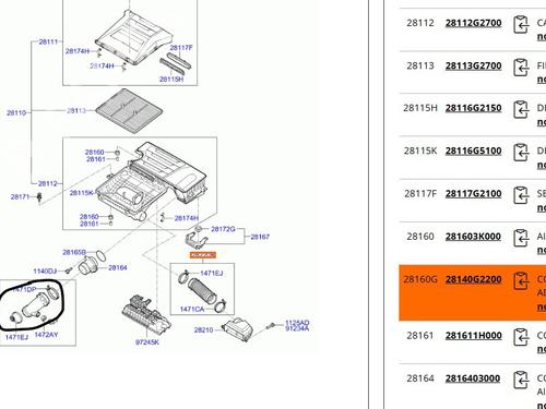 Pipe HYUNDAI IONIQ (AE) 1.6 GDI Hybrid | BP30571138M125