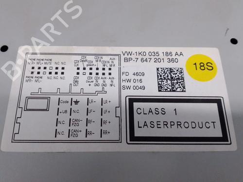 Radio VW GOLF VI (5K1) 1.6 TDI | BP29207204E6 