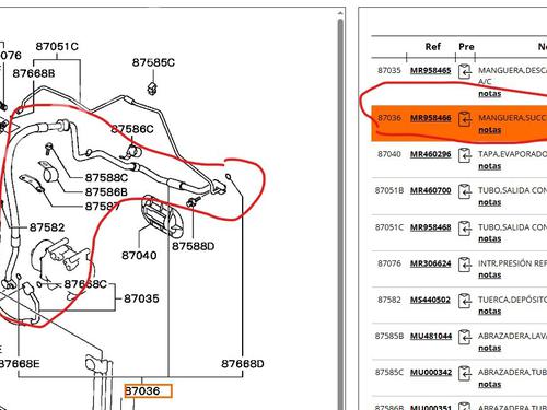 AC pipe MITSUBISHI OUTLANDER I (CU_W) 2.0 4WD (CU2W) | BP31940066M126