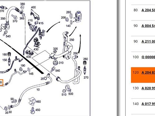 AC pipe MERCEDES-BENZ C-CLASS T-Model (S204) C 320 CDI (204.222) | BP30933825M126