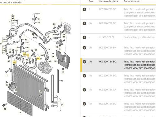 AC pipe VW JETTA III (1K2) 1.4 TSI | BP30262299M126 