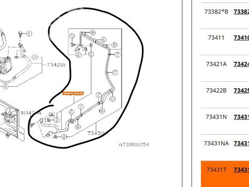 AC pipe SUBARU LEGACY IV Estate (BP) 2.0 R AWD (BP5) | BP32235642M126 
