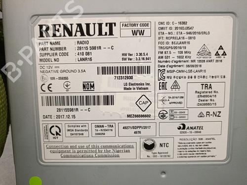 Radio RENAULT MEGANE IV Hatchback (B9A/M/N_) 1.5 dCi 110 (B9A3) | BP24394585E6 