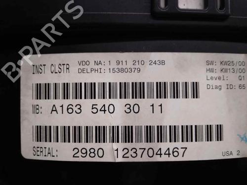 Instrument cluster MERCEDES-BENZ M-CLASS (W163) ML 270 CDI (163.113) | BP11732002C47 