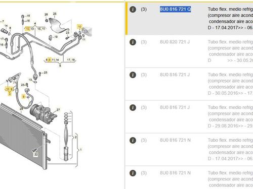 AC pipe AUDI Q3 (8UB, 8UG) 2.0 TDI | BP29427847M126 