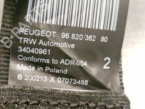 Rear right seatbelt PEUGEOT 3008 I MPV (0U_) 2.0 HDi Hybrid4 (0URHCA) | BP27405871I28 