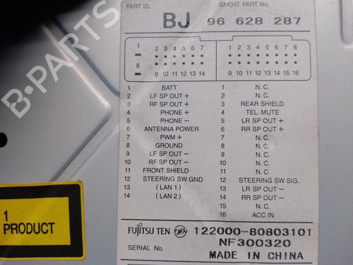 Radio CHEVROLET EPICA (KL1_) 2.0 D | BP12182915E6