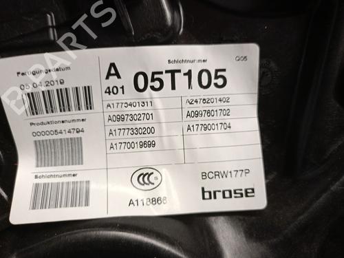 Rear left window mechanism MERCEDES-BENZ A-CLASS (W177) A 180 d (177.003) | BP29938340C24 
