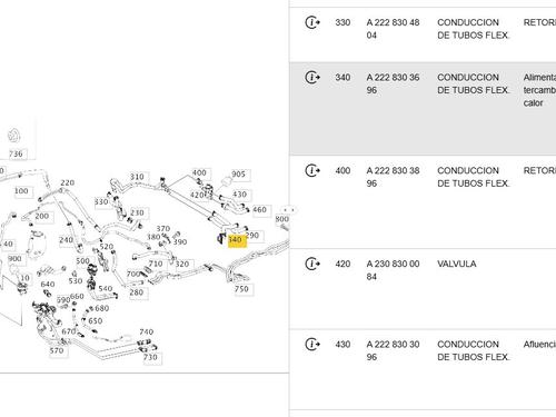 Pipe MERCEDES-BENZ S-CLASS (W222, V222, X222) S 560 e (222.173) | BP31137507M125