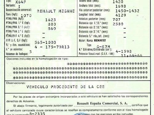 Climate control RENAULT MEGANE I (BA0/1_) 1.6 e (BA0F, BA0S) | BP2102058I5 