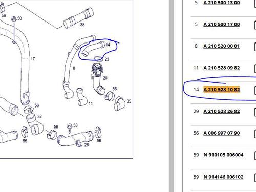 Pipe MERCEDES-BENZ E-CLASS (W210) E 220 CDI (210.006) | BP23565500M125 