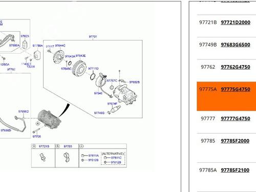 Used AC pipe AC pipe HYUNDAI i30 Estate (PDE) 1.0 T-GDI hybrid 48V (120 hp) 34234635 34234635