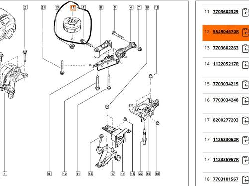 Used Engine mount DACIA DUSTER (HM_) 1.5 dCi 115 4x4 (HMAD) (116 hp) 32175806