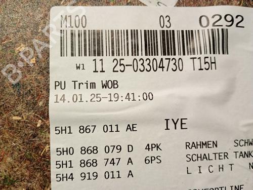 Front left panel VW GOLF VIII (CD1, DA1) 1.5 eHybrid | BP31915612C58