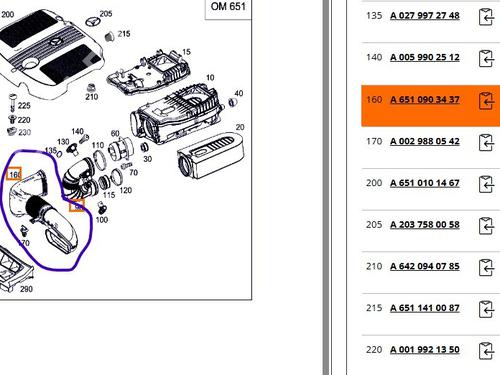 Pipe MERCEDES-BENZ C-CLASS (W204) C 220 CDI (204.008) | BP29027806M125 