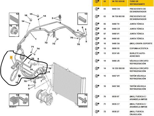 AC pipe PEUGEOT 2008 I (CU_) 1.2 THP 110 / PureTech 110 | BP32657591M126 