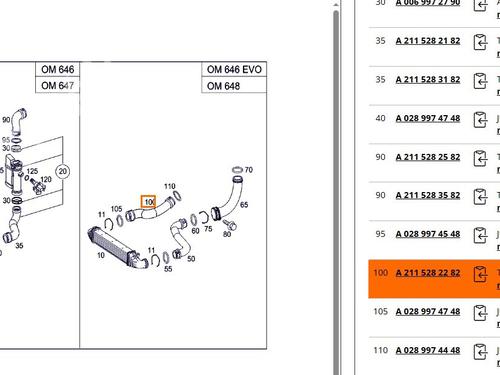 Pipe MERCEDES-BENZ E-CLASS (W211) E 270 CDI (211.016) | BP25245042M125 