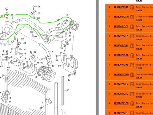 AC pipe SEAT LEON (1P1) 1.4 TSI | BP29814538M126