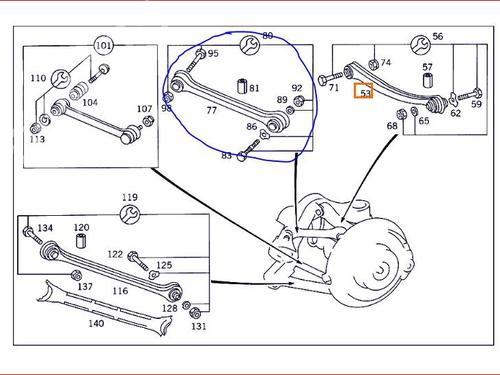Right rear suspension arm MERCEDES-BENZ CLK (C208) CLK 200 (208.335) | BP17131183M15 
