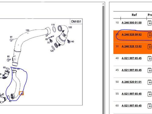 Pipe MERCEDES-BENZ B-CLASS Sports Tourer (W246, W242) B 180 CDI (246.200) | BP24513708M125