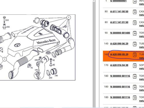 Pipe MERCEDES-BENZ M-CLASS (W163) ML 400 CDI (163.128) | BP22192936M125 