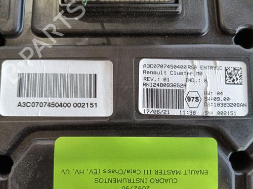 Instrument cluster RENAULT MASTER III Platform/Chassis (EV, HV, UV) 2.3 dCi 165 RWD (HV0P, HV0U, HV10, HV12, UV0P, UV0U,... | BP27995248C47 