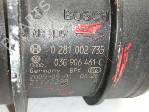 Mass air flow sensor VW GOLF VI (5K1) 2.0 TDI | BP7165809M95 