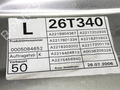 Front left window mechanism MERCEDES-BENZ S-CLASS (W221, V221)  | BP11579614C22 