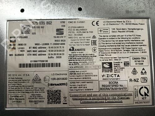 Radio SEAT ATECA (KH7, KHP) 2.0 TDI | BP30591097E6 