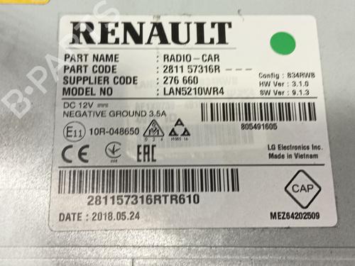 Radio RENAULT CLIO IV (BH_) 0.9 TCe 90 (BHNF, BHMA, BHMH, BHJK, BHJR) | BP18411575E6 