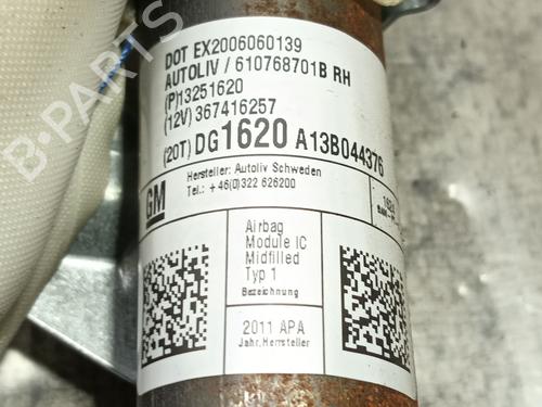 Right curtain airbag OPEL ASTRA J (P10)  | BP21592651C12 