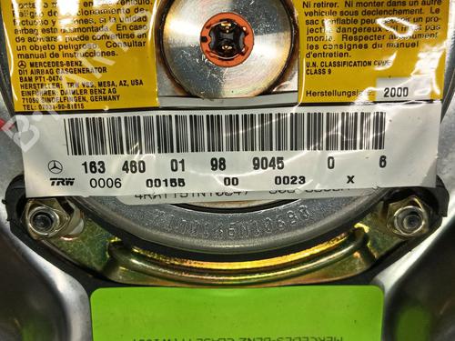Driver airbag MERCEDES-BENZ M-CLASS (W163) ML 270 CDI (163.113) | BP23391406C9 