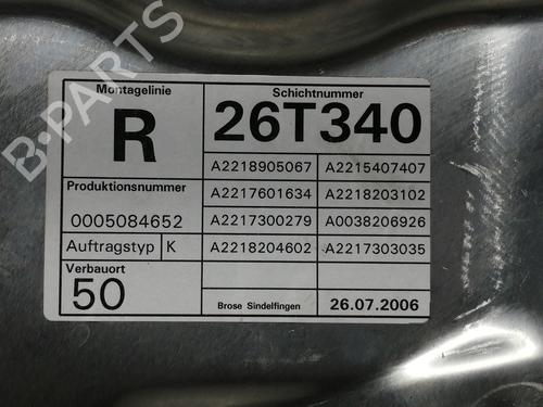 Rear right window mechanism MERCEDES-BENZ S-CLASS (W221, V221)  | BP9423060C25 