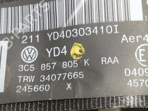 Rear left seatbelt VW PASSAT B6 (3C2)  | BP6879984I29 