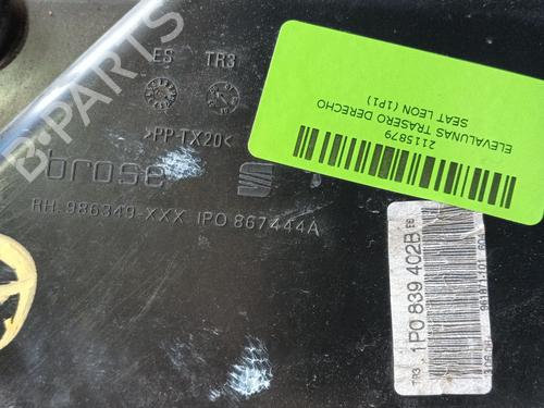 Rear right window mechanism SEAT LEON (1P1) 1.9 TDI | BP30110533C25 