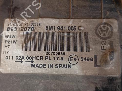 Left headlight VW GOLF V (1K1) 2.0 TDI | BP28128880C28 