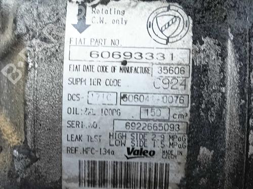 AC compressor ALFA ROMEO 159 (939_) 1.9 JTDM 8V (939AXE1B, 939BXE1B, 939BXH1B) | BP38535393M34 - Image 6