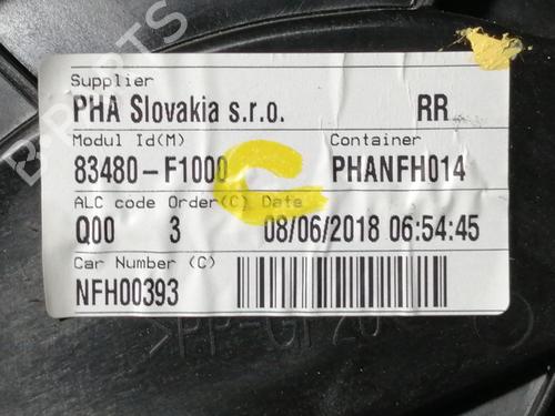 Rear right window mechanism KIA SPORTAGE IV (QL, QLE)  | BP15072487C25 