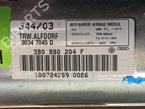 Passasjer kollisjonspute VW PASSAT B5.5 (3B3) 1.9 TDI | BP26292884C10 