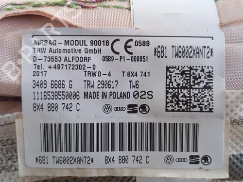 Right curtain airbag AUDI A1 Sportback (8XA, 8XF) 1.4 TFSI | BP29258037C12