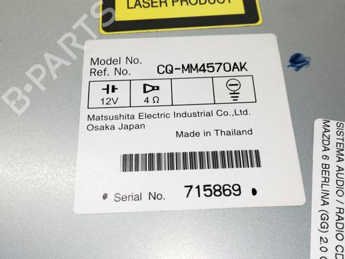 Radio MAZDA 6 Saloon (GG) 2.0 DI (GG14) | BP6877441E6 