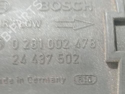 Mass air flow sensor OPEL ZAFIRA A MPV (T98) 2.0 DTI 16V (F75) | BP27199244M95 