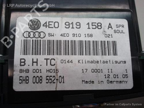 Used Climate control AUDI A8 D3 (4E2, 4E8) 3.0 TDI quattro (233 hp) 20555296