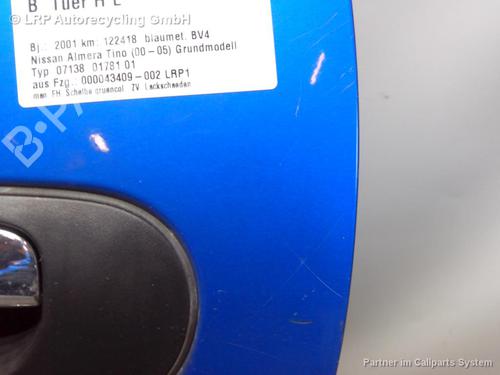 Left rear door NISSAN ALMERA TINO (V10) 1.8 | BP20577527C4 
